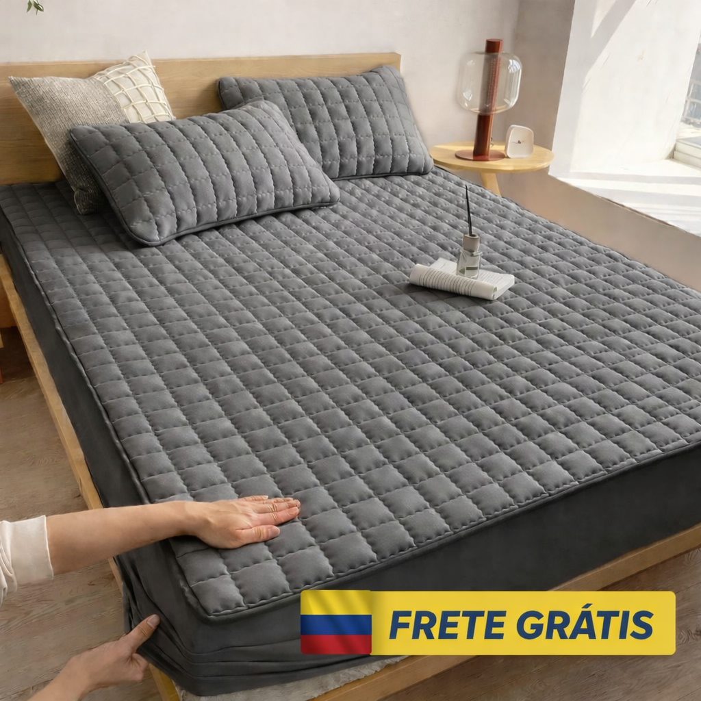 PROTECTOR DE COLCHÓN ACOLCHADO IMPERMEABLE + FUNDA DE ALMOHADA GRATIS | LLEVA 6 PIEZAS CON ENVÍO GRATIS 🇨🇴