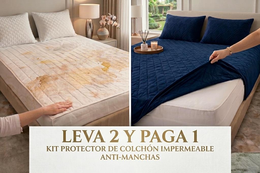Protector Impermeable Premium – Protege tu colchón de líquidos, ácaros y manchas: ¡ Lleva 2 y Paga 1